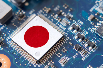 Computer chip with Japan flag