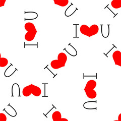 I love you seamless pattern. Valentine's Day background.