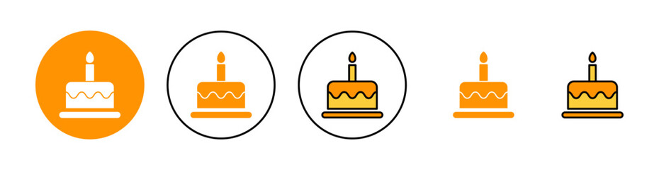 Cake icon set  for web and mobile app. Cake sign and symbol. Birthday cake icon
