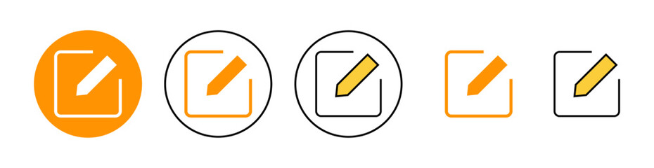 Edit icon set for web and mobile app. edit document sign and symbol. edit text icon. pencil. sign up