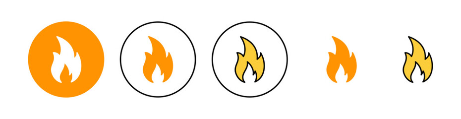 Fire icon set for web and mobile app. fire sign and symbol