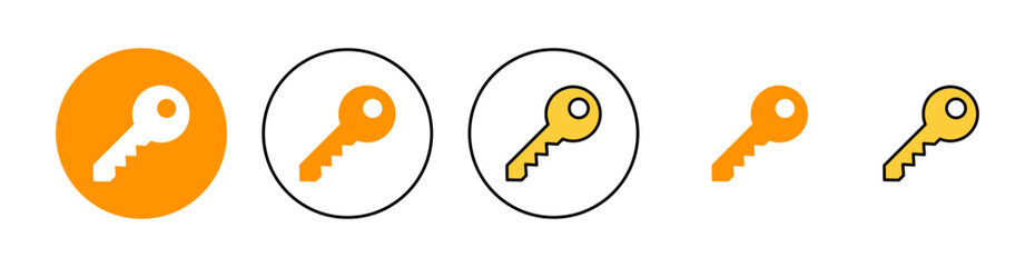 Key icon set for web and mobile app. Key sign and symbol.