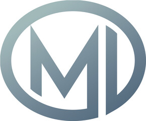 M and D Letter Logo. Metalic Color. - Vector