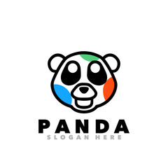 Panda head symbol logo template 