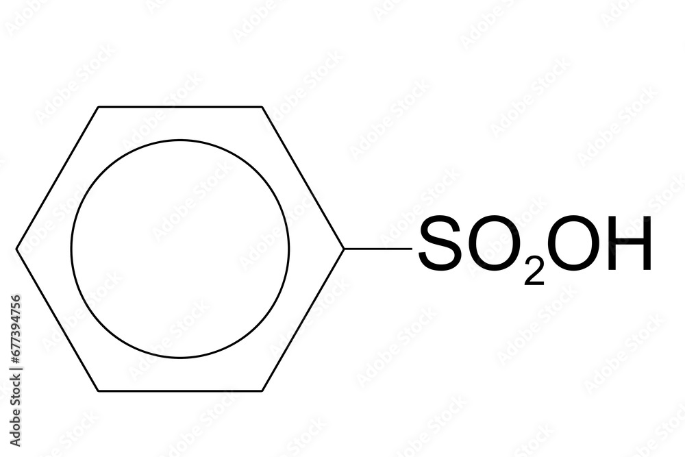 Wall mural Biological illustration of benzenesulfonic acid