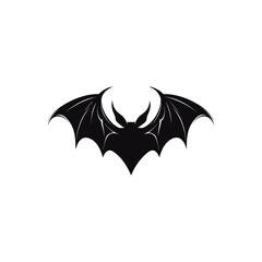  black bat silouettes logo design template