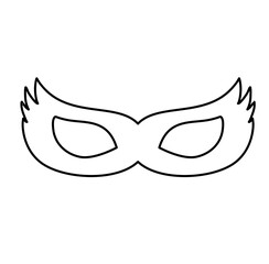 Masquerade Mask Lineart Vector Illustration 