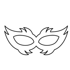 Masquerade Mask Lineart Vector Illustration 