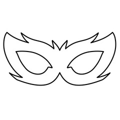 Masquerade Mask Lineart Vector Illustration 