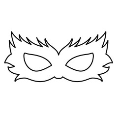 Masquerade Mask Lineart Vector Illustration 