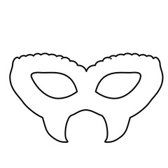 Masquerade Mask Lineart Vector Illustration 