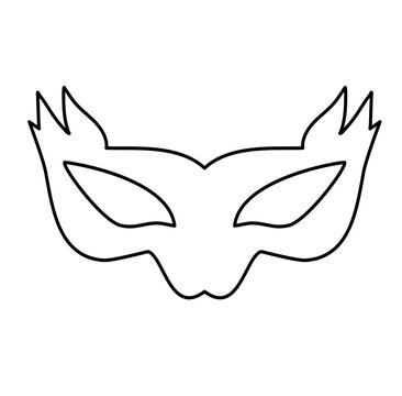 Masquerade Mask Lineart Vector Illustration 