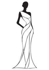abstract drawing elegant stylish woman silhouette,for logo,ready for print,eps,clip art,