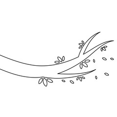 Tree Branches Lines Vector Illustration 