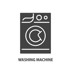 Washing machine glyph icon. Washer vector symbol.