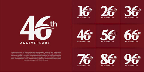 Set of Anniversary Logotype white color can be use for special day celebration