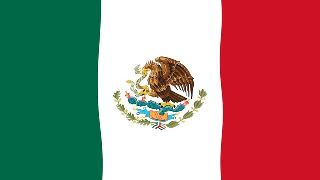 Waving Mexico Flag Background Animation
