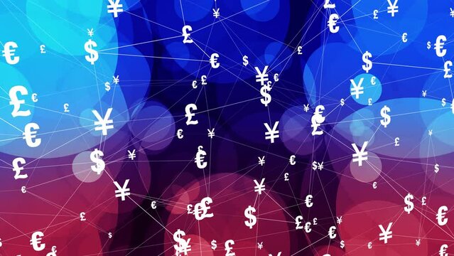 Inflation and deflation in motion animated currency symbols capturing dynamics of economy. Animated currency symbols showcasing value and worth of financial assets and deposits