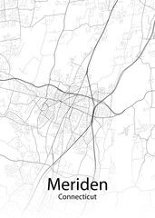 Fototapeta na wymiar Meriden Connecticut minimalist map
