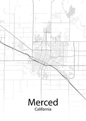 Merced California minimalist map