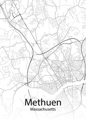 Fototapeta na wymiar Methuen Massachusetts minimalist map