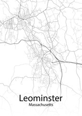 Leominster Massachusetts minimalist map