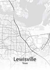 Fototapeta na wymiar Lewisville Texas minimalist map
