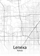 Lenexa Kansas minimalist map