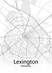 Lexington Kentucky minimalist map - obrazy, fototapety, plakaty