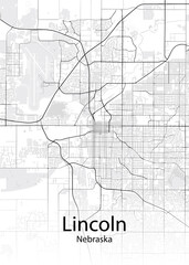Lincoln Nebraska minimalist map