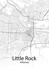 Little Rock Arkansas minimalist map