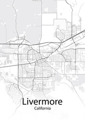 Fototapeta na wymiar Livermore California minimalist map