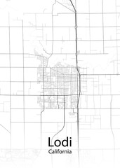 Lodi California minimalist map