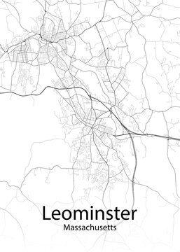 Leominster Massachusetts Minimalist Map