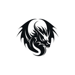 Dragon logo icons. Ancient mythical serpent symbol