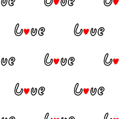 valentine pattern with hearts and love quote 
