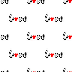 valentine pattern with hearts and love quote 