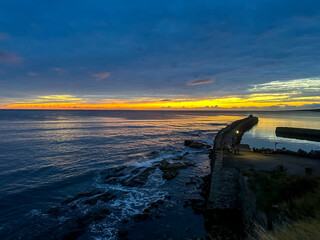 St Andrews, Scotland - September 22, 2023: The rugged shoreline around the region of St Andrews...