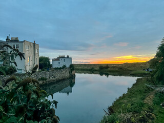 St Andrews, Scotland - September 22, 2023: Views of the buildings, vessels, breakwater and marina...