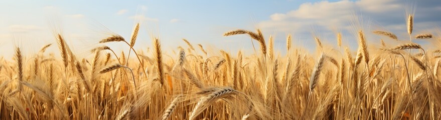golden wheat field and sky in the summer