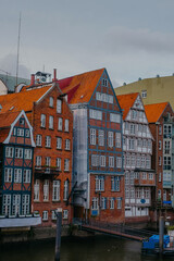 The Nikolaifleet, a canal in the old town (Altstadt) of Hamburg, Germany. It is considered one of the oldest parts of the Port of Hamburg.