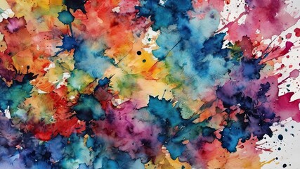 Obraz premium Colorful watercolor splattered background, modern poster
