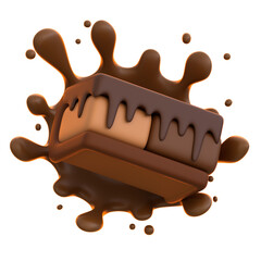 3d icon Chocolate Sandwich Ice Cream, 3d illustration, 3d element, 3d rendering.