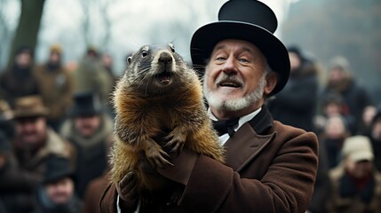 A humorous skit reenacting the groundhog's yearly role
