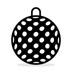 silhouette of christmas ball icon with star pattern. vector isolated on white background. winter decoration design for christmas and new year trees.