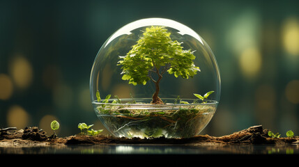 plant in a glass jar HD 8K wallpaper Stock Photographic Image