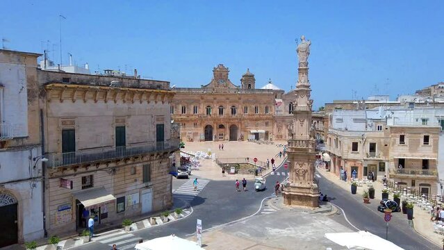 The white old town of the mountain village, Ostuni, Apulia, Southern Italy, Italy, Europe
