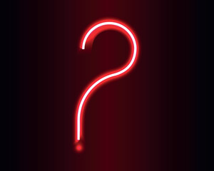 Neon Question mark, question mark neon icon vector on isolated background.