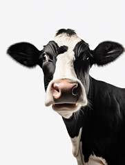 Cow Studio Shot Isolated on Clear White Background, Generative AI