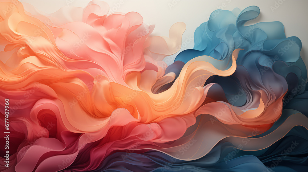 Poster an abstract background illustration with vibrant colors. generative ai.